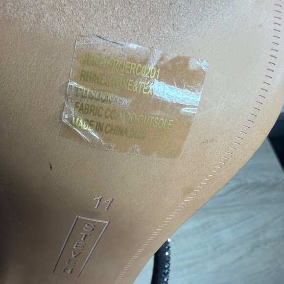 Steven‎ New York Black Rhinestone Jercy Heel Sandals Slip On Size 11 - Picture 14 of 14